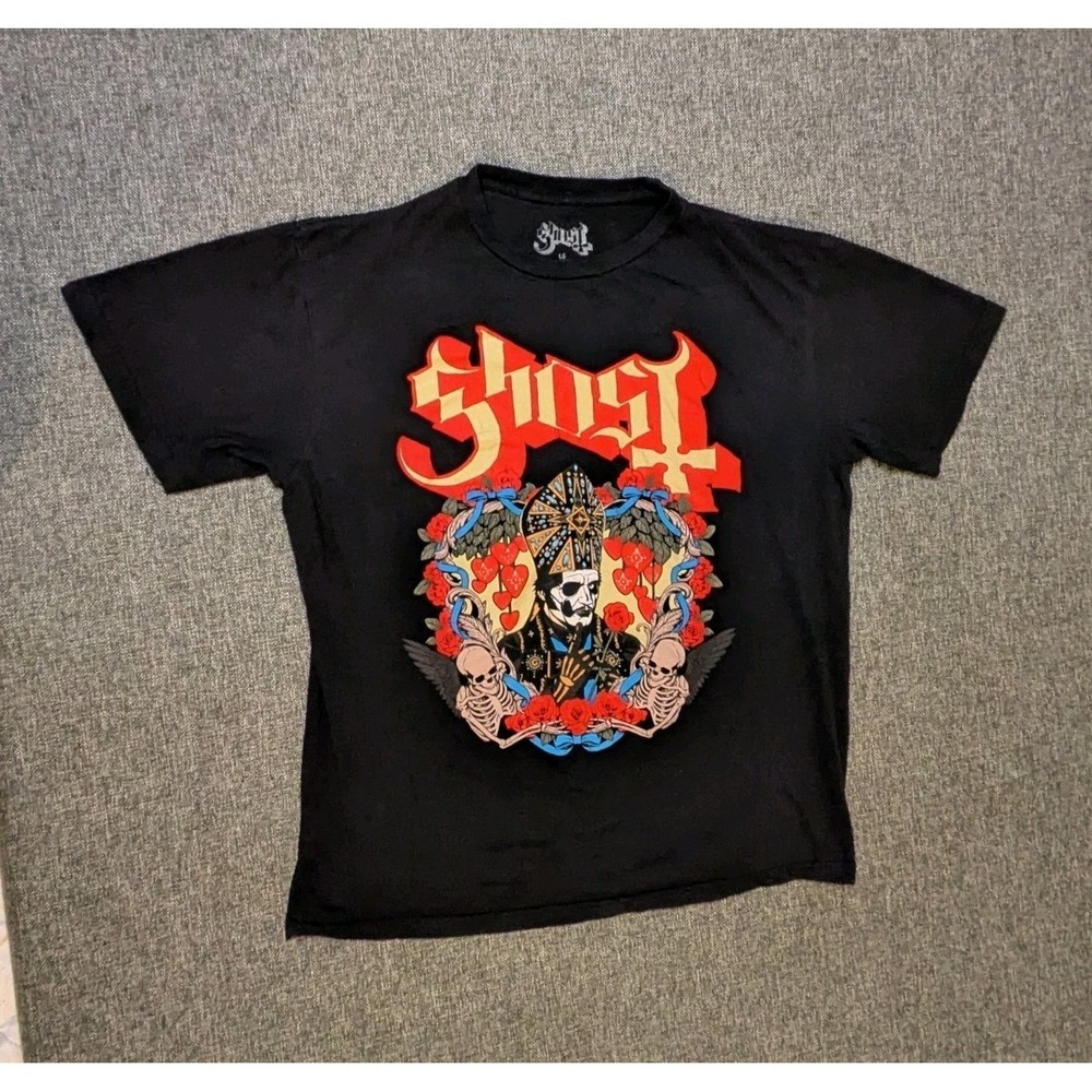 Ghost Papa Emeritus Mens T Shirt Band Tour Merch Large Graphic Rose Tee L Cotton